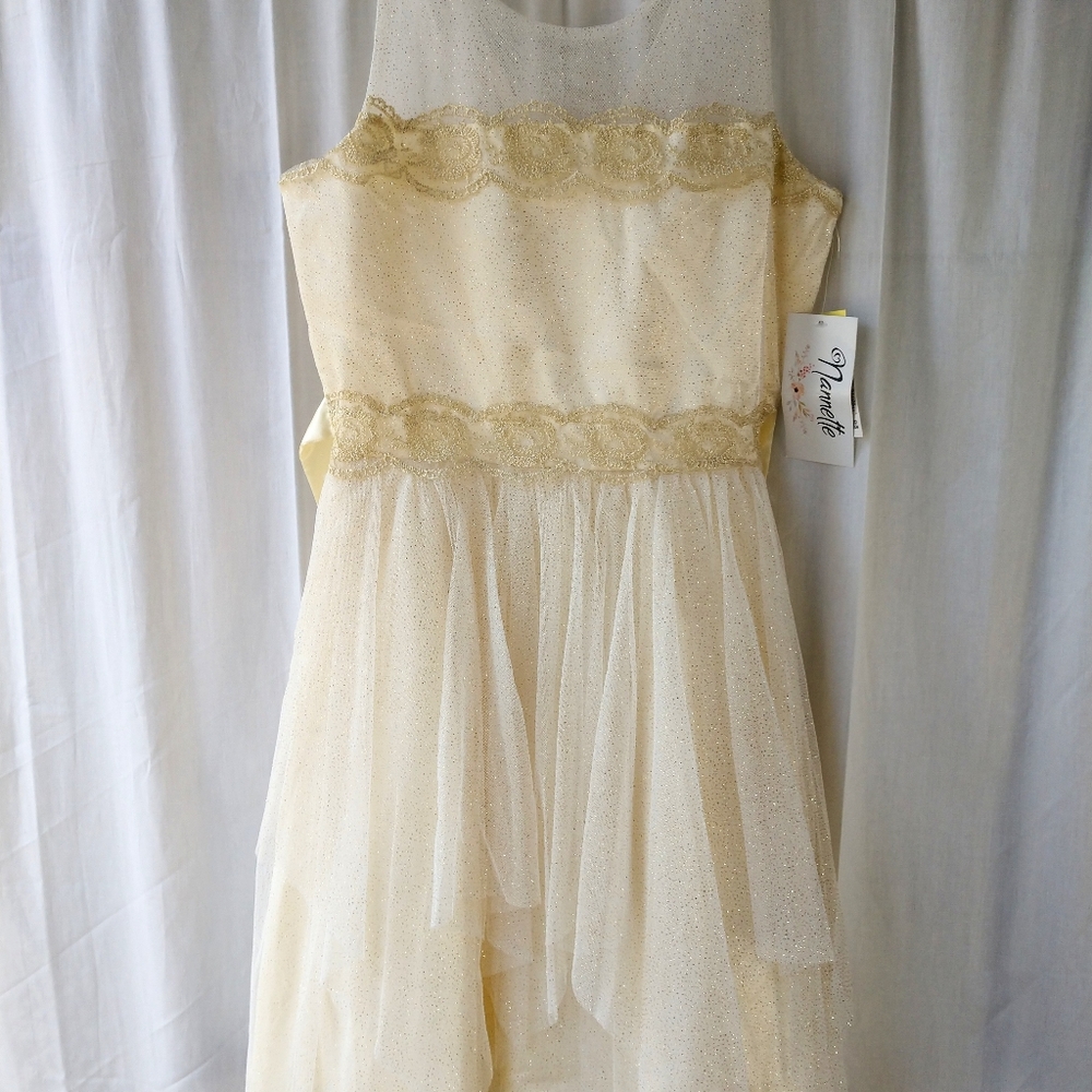 Gorgeous Nannette Girls Glitter Dress